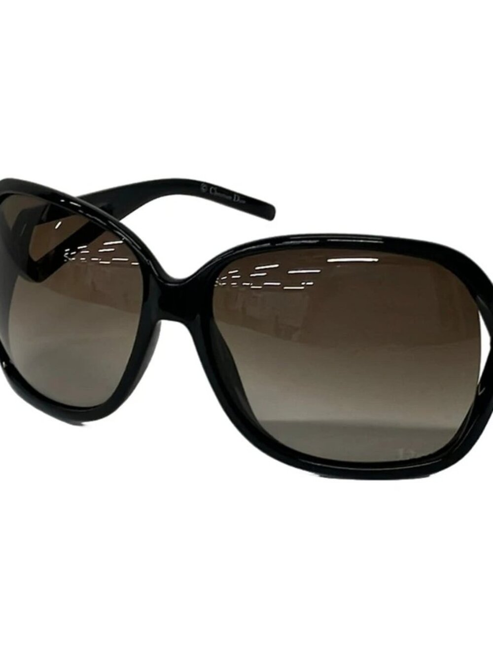 DIOR/ChristianDior D28IF Brown Black Plastic Sunglasses